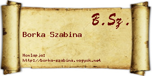Borka Szabina névjegykártya