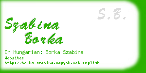 szabina borka business card